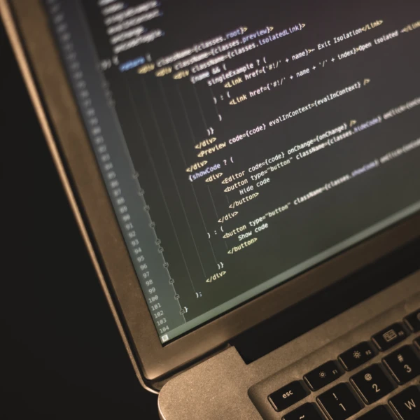 Code on a laptop screen